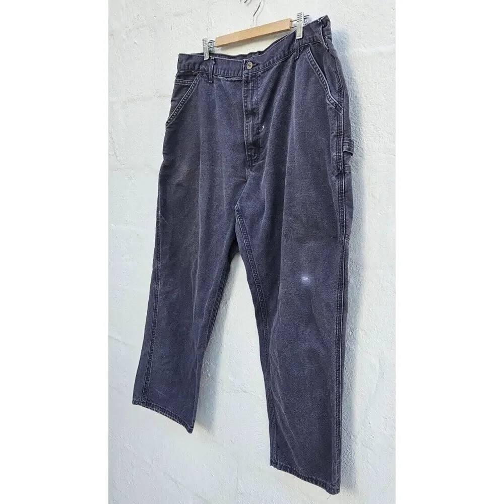 Carhartt Carpenter Jeans 42 X 30‎ Gray Dungaree Fit Denim Straight Leg Cotton
